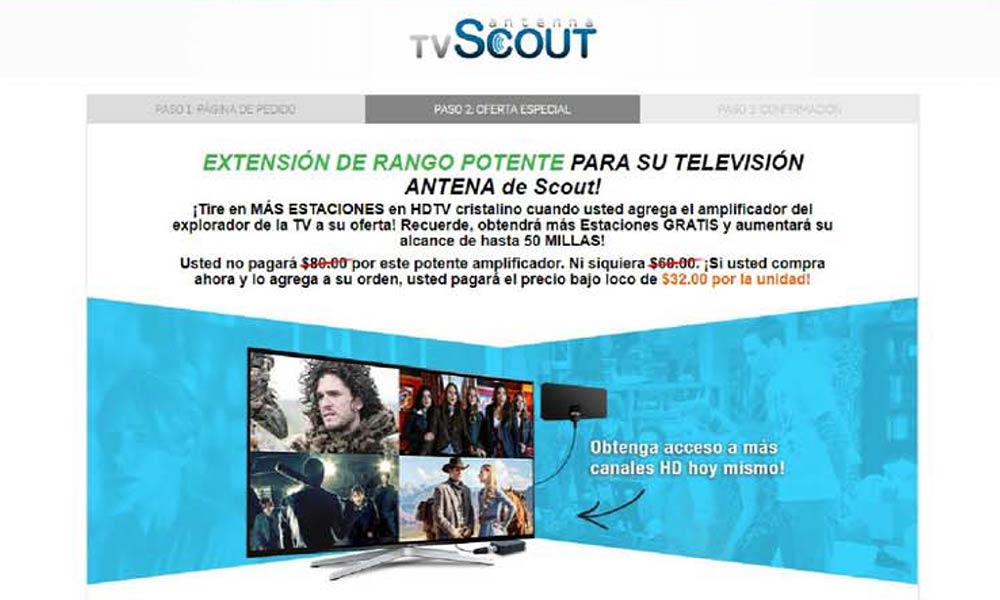 Extension de rango potente para su television antena de Scout