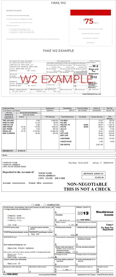 Fake documents exhibits to complaint