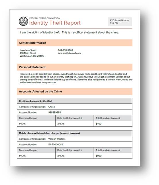 ftc gov report identity theft