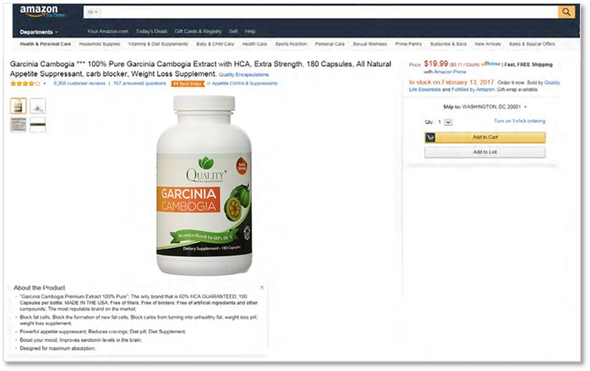 Amazon page for Quality Encapsulations product