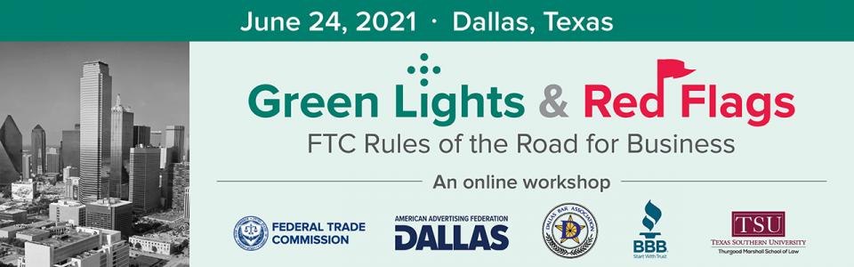 Banner for Green Lights & Red Flags: FTC Rules of the Road for Business