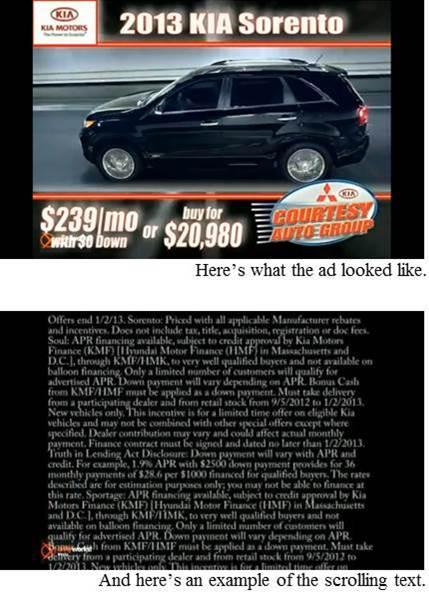 screenshot of Courtesy Auto advertisement