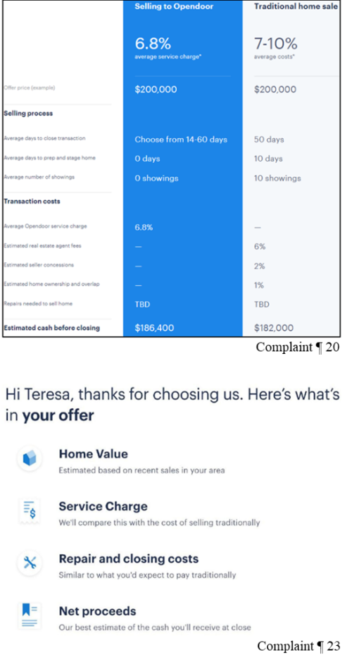 FTC Opendoor complaint illustrations