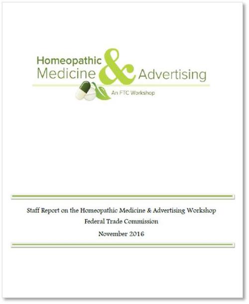 Homeopathic Medicine and Advertising Workshop - FTC Staff Report cover
