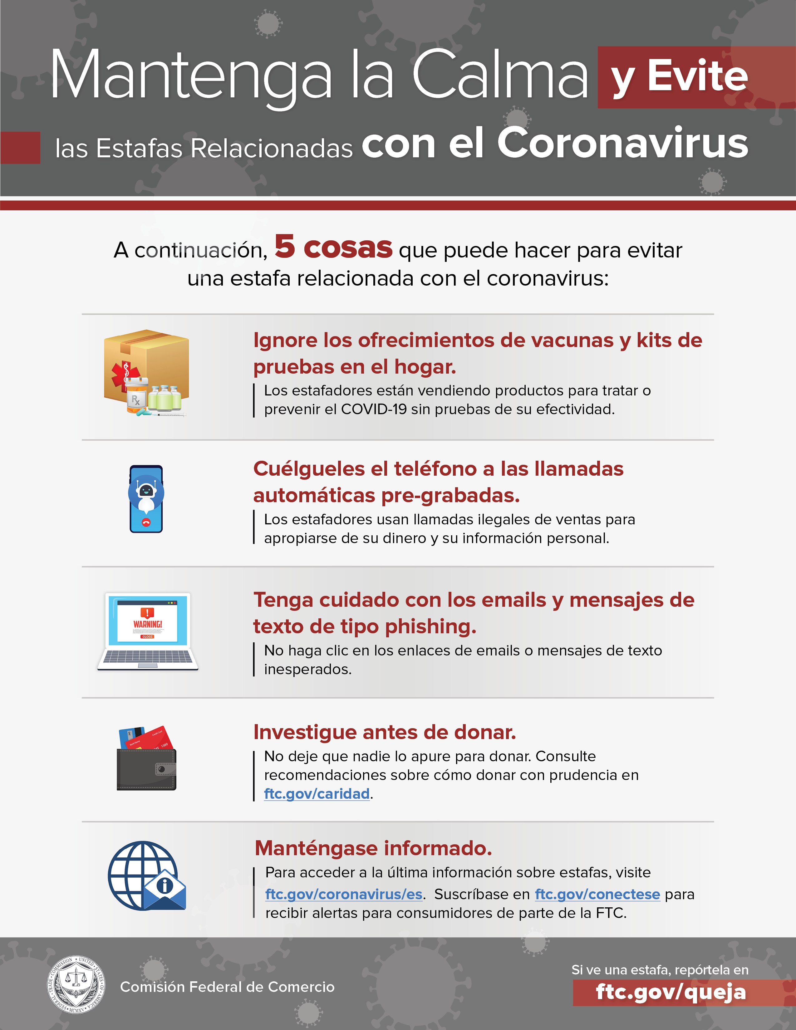 Keep Calm and Avoid Coronavirus Scams inforgraphic thumbnail.