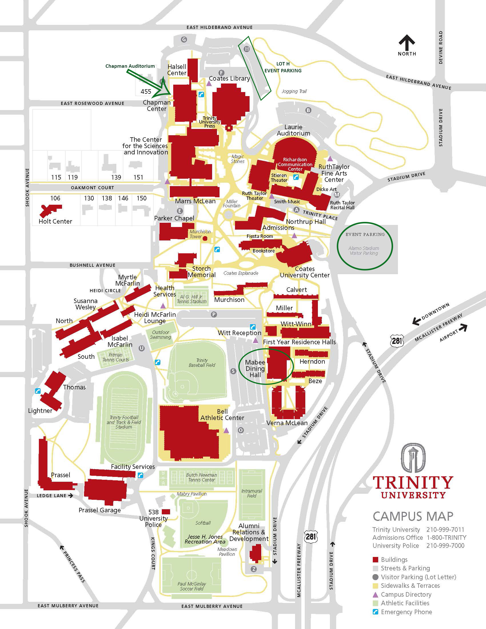 Trinity University Campus Map