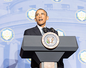 President Obama speaking at FTC