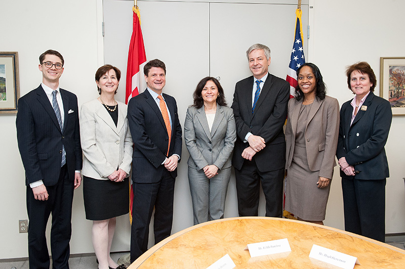 FTC and Canadian officials at the signing of the memorandum of understanding. (Photo: Keegan Bursaw / Embassy of Canada)