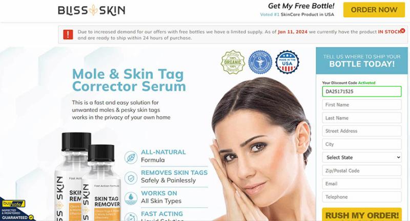 Buy Bliss website advertisement