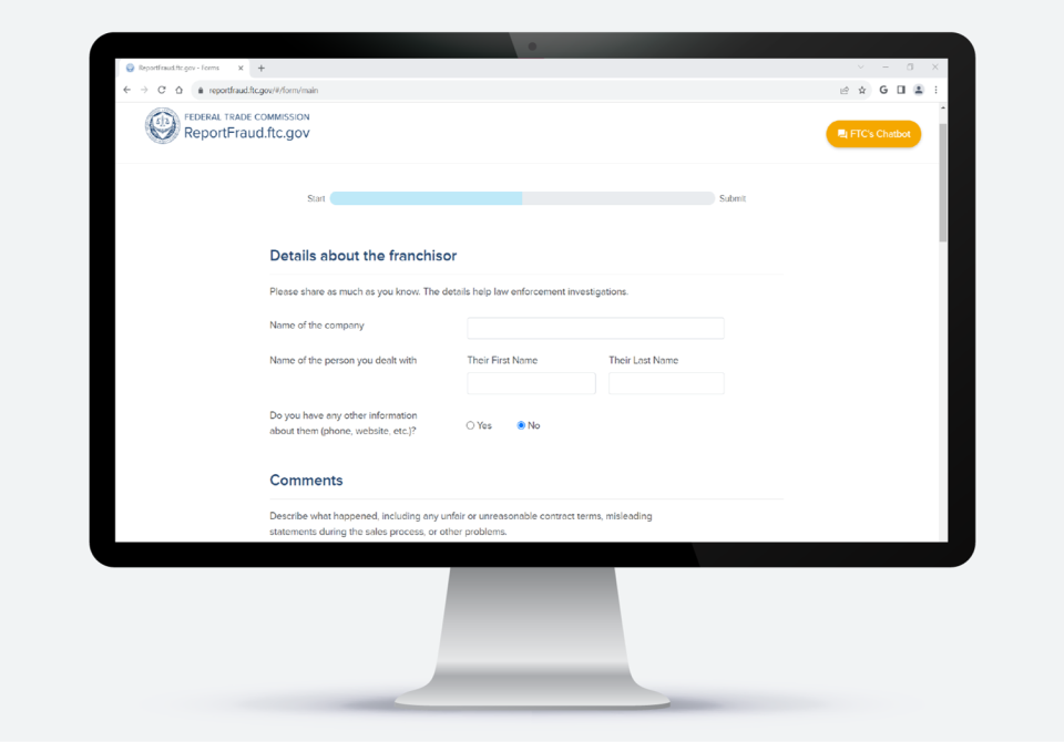 Report a franchise issue to FTC